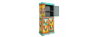 Hand Painted Vintage Folk Pattern 4 Door Cabinet-Cheshire Furniture Outlet