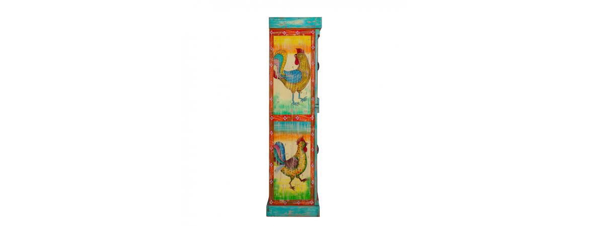 Hand Painted Vintage Folk Pattern 4 Door Cabinet-Cheshire Furniture Outlet
