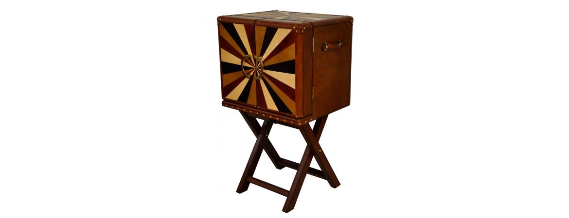 Handcrafted Open Front Bar with Stand - Cognac-Cheshire Furniture Outlet