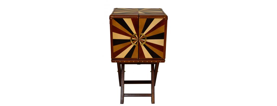 Handcrafted Open Front Bar with Stand - Cognac-Cheshire Furniture Outlet