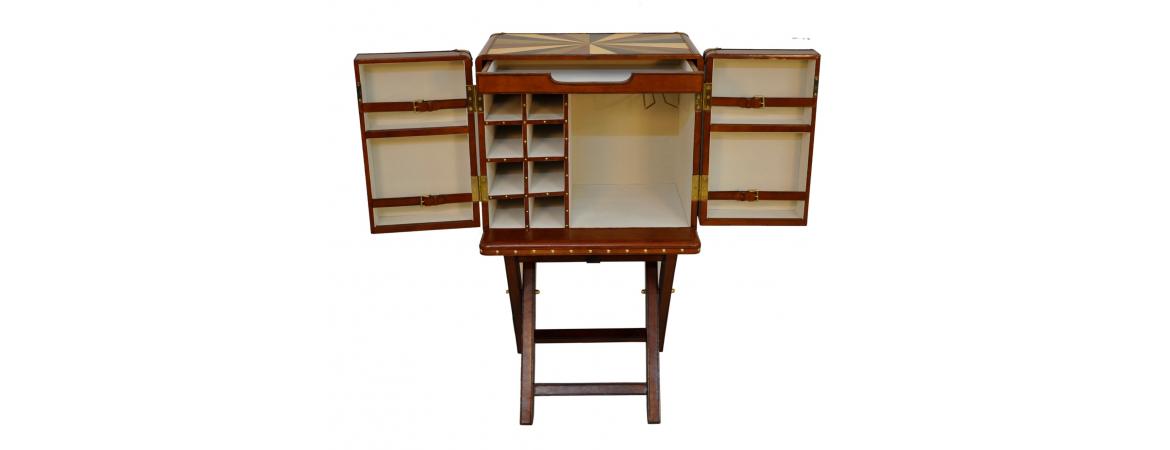 Handcrafted Open Front Bar with Stand - Cognac-Cheshire Furniture Outlet