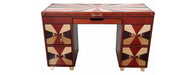 Handcrafted Leather Tri-Colour Writing Desk-Cheshire Furniture Outlet