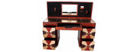 Handcrafted Leather Tri-Colour Writing Desk-Cheshire Furniture Outlet