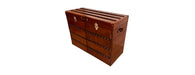 Handcrafted Leather & Brass Chest of Drawers - Cognac-Cheshire Furniture Outlet