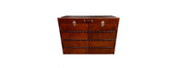 Handcrafted Leather & Brass Chest of Drawers - Cognac-Cheshire Furniture Outlet