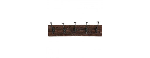 Reclaimed Wooden Coat Rack with 5 Iron Hooks-Cheshire Furniture Outlet