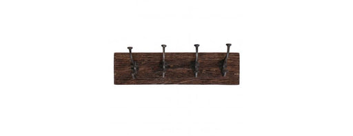 Reclaimed Wooden Coat Rack with 4 Iron Hooks-Cheshire Furniture Outlet