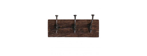 Reclaimed Wooden Coat Rack with 3 Iron Hooks-Cheshire Furniture Outlet
