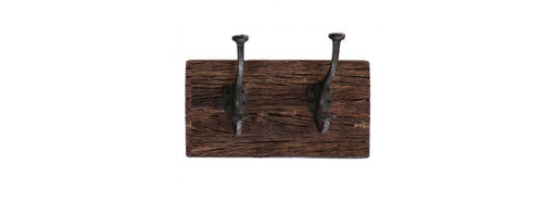 Reclaimed Wooden Coat Rack with 2 Iron Hooks-Cheshire Furniture Outlet