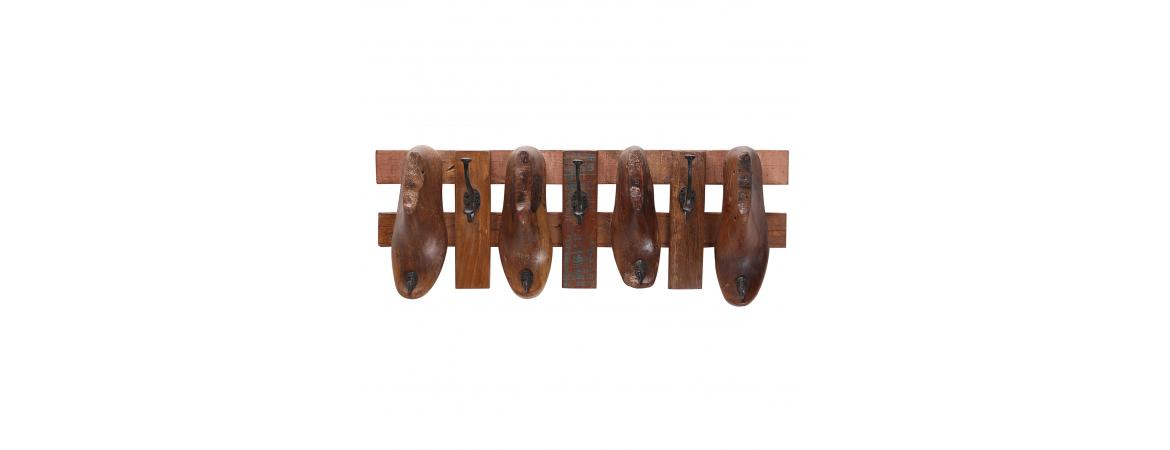 Coat Rack made from 4 Antique Shoe Moulds-Cheshire Furniture Outlet