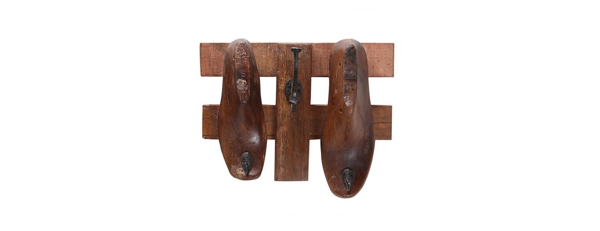 Coat Rack made from 2 Antique Shoe Moulds-Cheshire Furniture Outlet