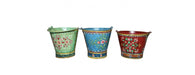 Set of 3 Hand Painted Buckets-Cheshire Furniture Outlet