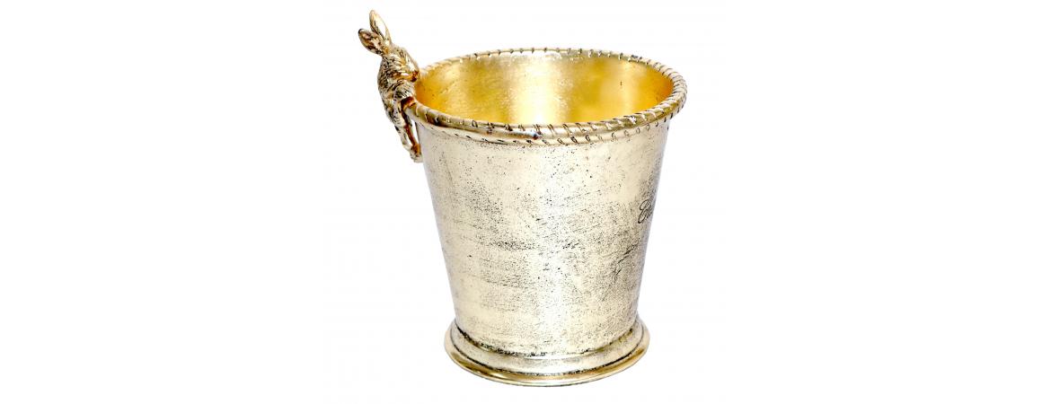 Bronze Champagne Cooler Rabbit Detail-Cheshire Furniture Outlet
