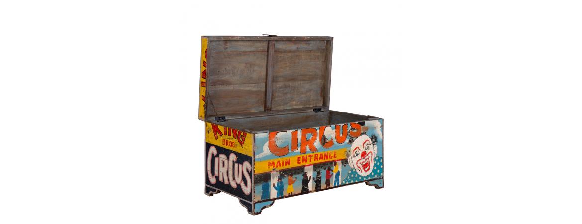 Hand Painted Vintage Circus Storage Chest-Cheshire Furniture Outlet