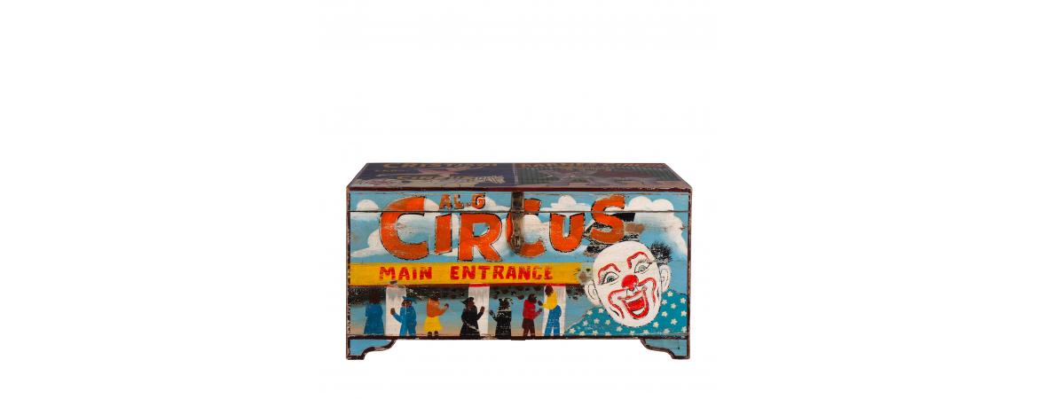 Hand Painted Vintage Circus Storage Chest-Cheshire Furniture Outlet