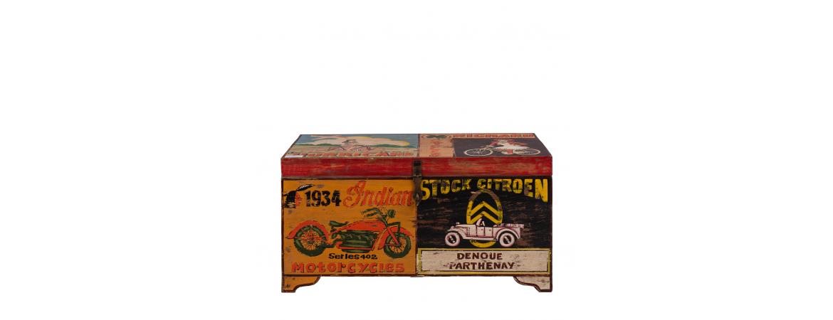 Hand Painted Vintage Transport Storage Chest-Cheshire Furniture Outlet