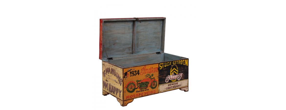 Hand Painted Vintage Transport Storage Chest-Cheshire Furniture Outlet