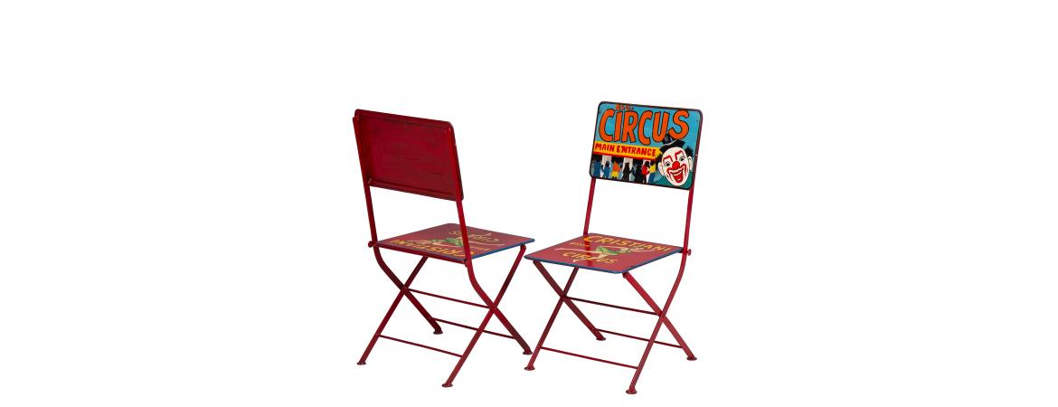 Hand Painted Iron Circus Folding Chair-Cheshire Furniture Outlet