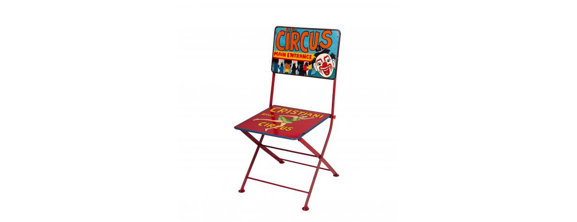Hand Painted Iron Circus Folding Chair-Cheshire Furniture Outlet