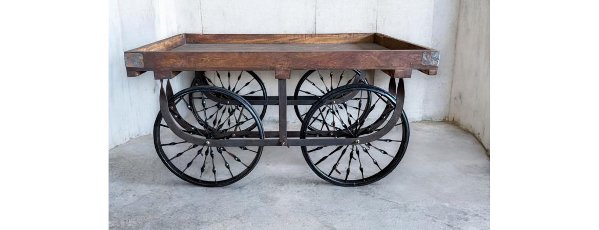 Iron and Wood Cart-Cheshire Furniture Outlet