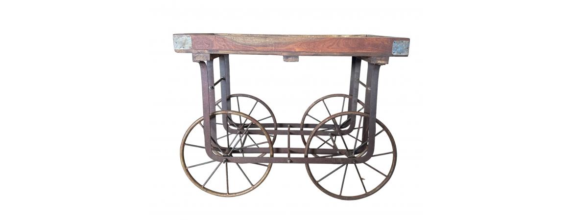 Iron and Wood Small Cart-Cheshire Furniture Outlet