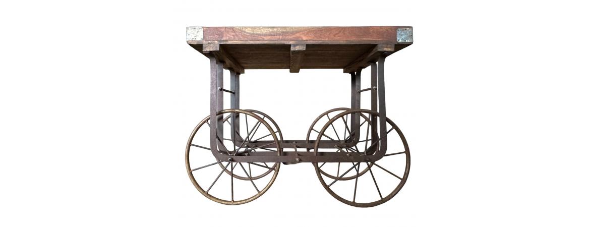 Iron and Wood Small Cart-Cheshire Furniture Outlet