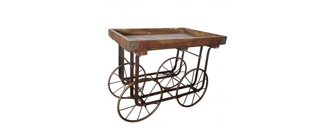 Iron and Wood Small Cart-Cheshire Furniture Outlet