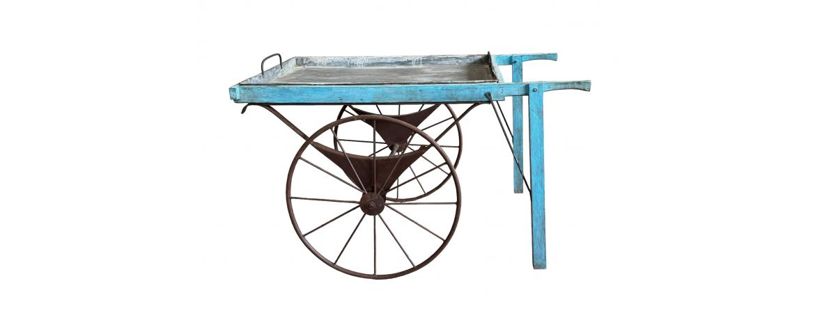 Iron and Wood Cart with Tray-Cheshire Furniture Outlet