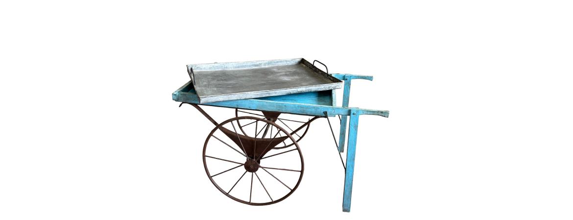 Iron and Wood Cart with Tray-Cheshire Furniture Outlet