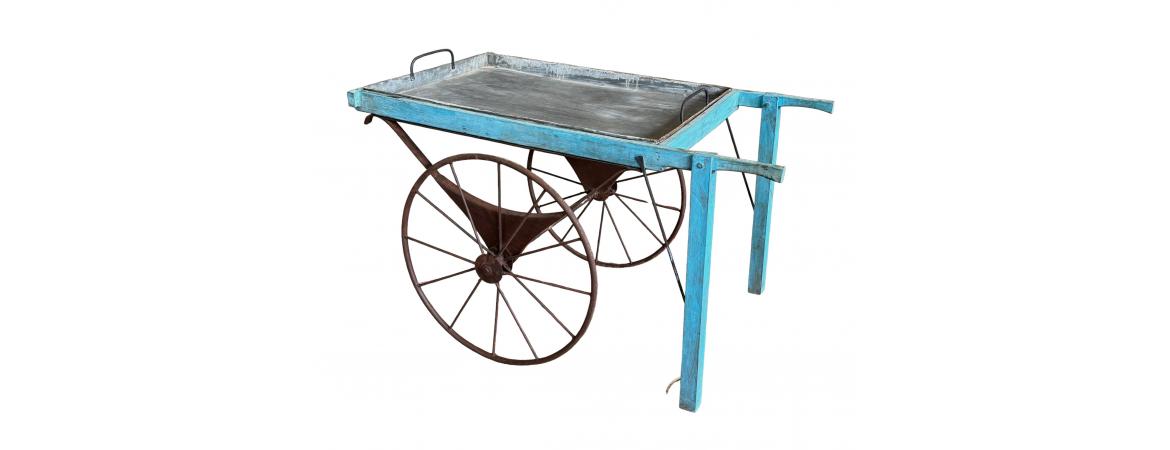 Iron and Wood Cart with Tray-Cheshire Furniture Outlet