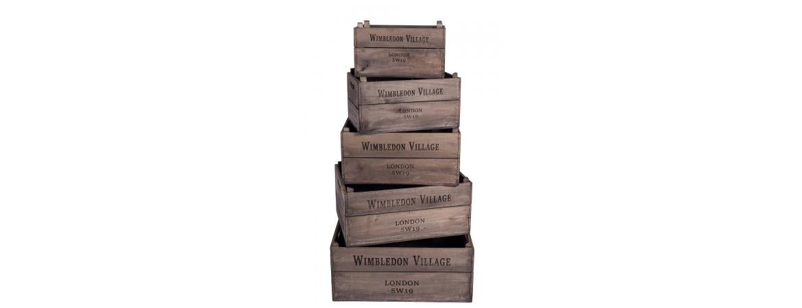 Set of 5 Apple Boxes-Cheshire Furniture Outlet