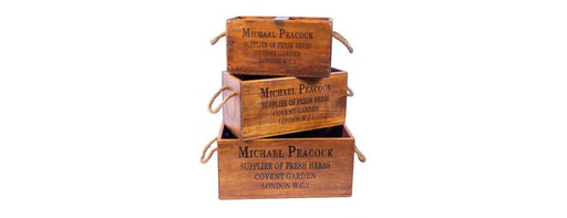 Set of 3 Rectangular Fish Boxes - Michael Peacock-Cheshire Furniture Outlet