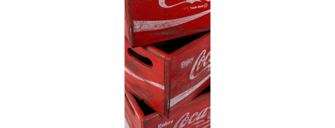Set of 3 Rectangular Fish Boxes - Coca Cola-Cheshire Furniture Outlet