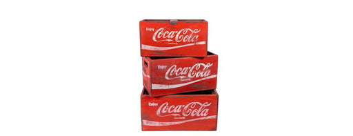 Set of 3 Rectangular Fish Boxes - Coca Cola-Cheshire Furniture Outlet