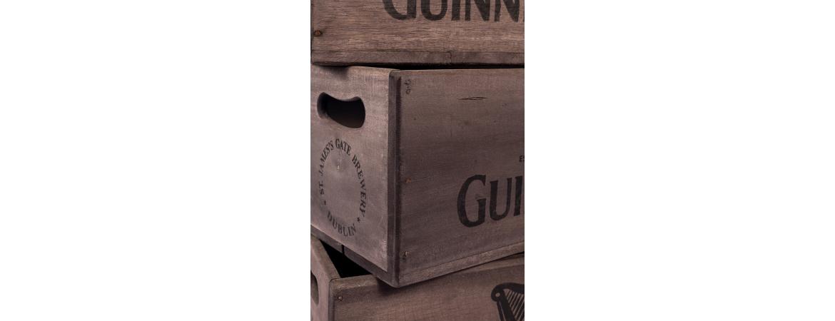 Set of 3 Rectangular Fish Boxes - Guinness with Harp Logo-Cheshire Furniture Outlet