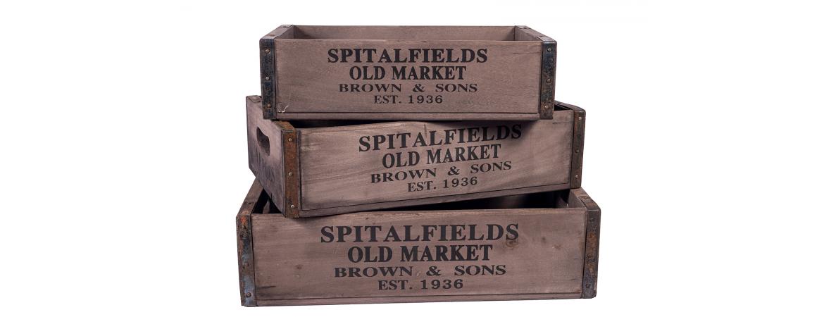 Set of 3 Spitalfields Market Boxes-Cheshire Furniture Outlet
