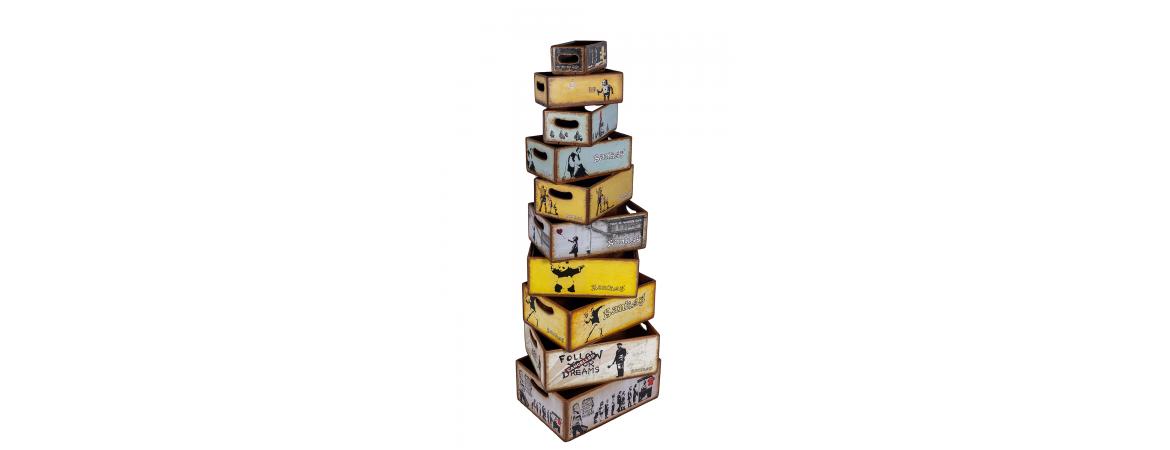 Set of 10 Rectangular Boxes - Urban Art-Cheshire Furniture Outlet