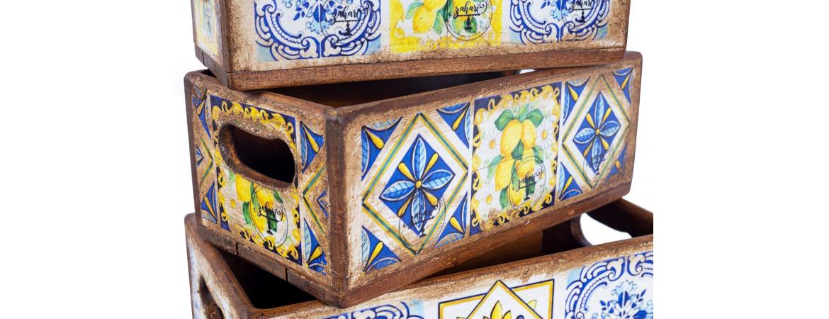 Set of 5 Shellfish Nesting Boxes - Amalfi Tile-Cheshire Furniture Outlet