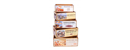 Set of 5 Shellfish Nesting Boxes - Beach Locations-Cheshire Furniture Outlet