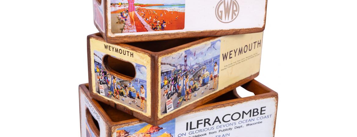 Set of 5 Shellfish Nesting Boxes - Beach Locations-Cheshire Furniture Outlet