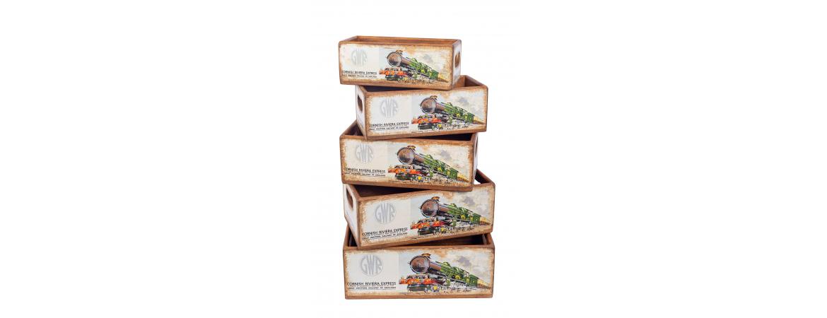 Set of 5 Shellfish Nesting Boxes - Cornish Riviera Express — Cheshire ...