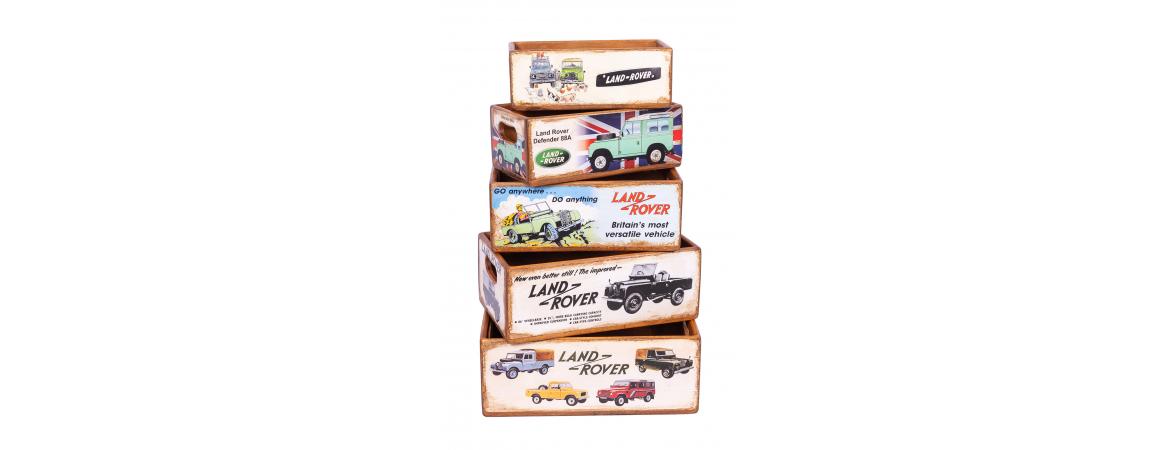 Set of 5 Shellfish Nesting Boxes - Land Rover Retro-Cheshire Furniture Outlet