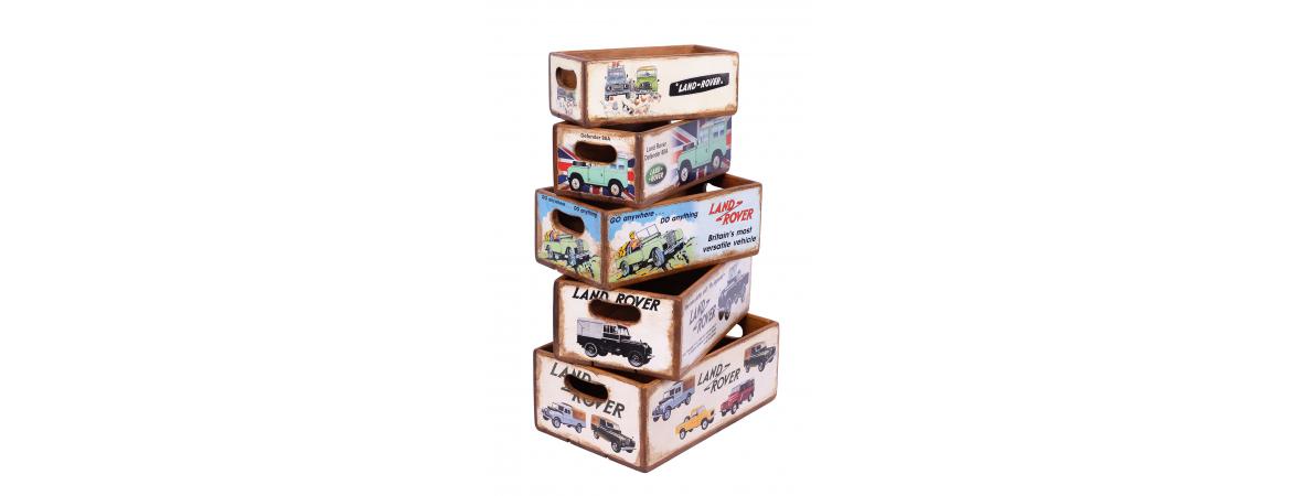 Set of 5 Shellfish Nesting Boxes - Land Rover Retro-Cheshire Furniture Outlet