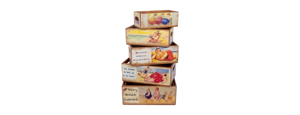 Set of 5 Shellfish Nesting Boxes - Post Card Beach-Cheshire Furniture Outlet