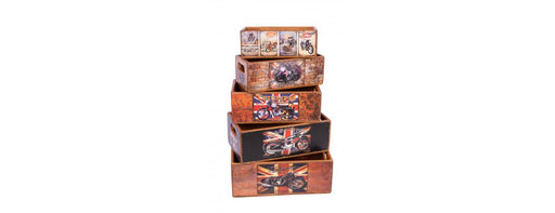 Set of 5 Shellfish Nesting Boxes - Classic Motorbikes-Cheshire Furniture Outlet