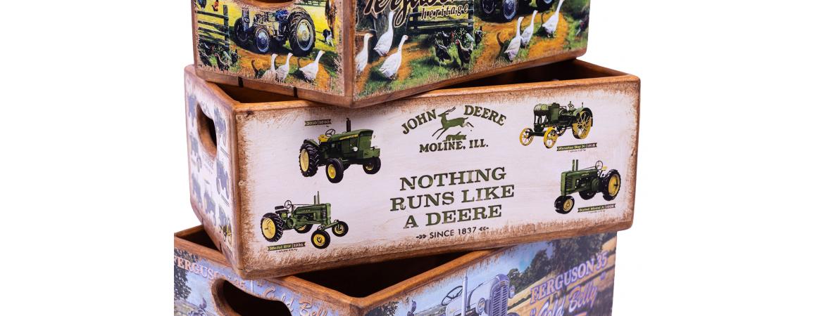 Set of 5 Shellfish Nesting Boxes -Vintage Tractors-Cheshire Furniture Outlet