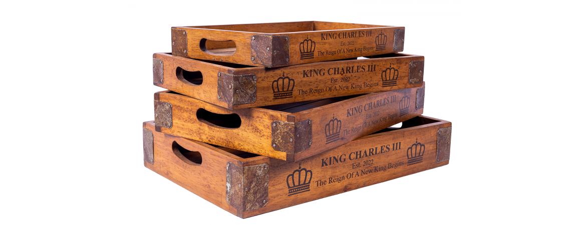 Set of 4 Butler Trays - King Charles-Cheshire Furniture Outlet