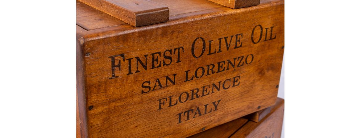 Set of 2 Rustic Vintage Wooden Lidded Chest Boxes - Olive Oil-Cheshire Furniture Outlet