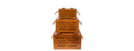 Set of 3 Rustic Vintage Wooden Lidded Chest Boxes - India Coffee-Cheshire Furniture Outlet