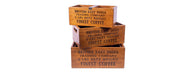 Set of 3 Large Vintage Boxes - British East India Finest Coffee-Cheshire Furniture Outlet